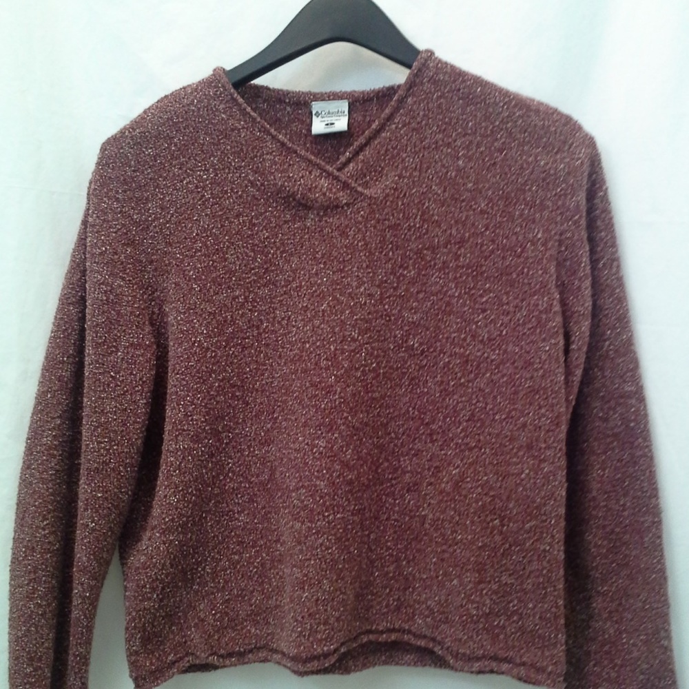 COLUMBIA Womens Plush Pullover Sweater Brick Color